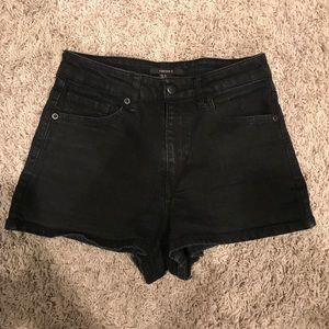 Forever 21 black high wasted jean shorts